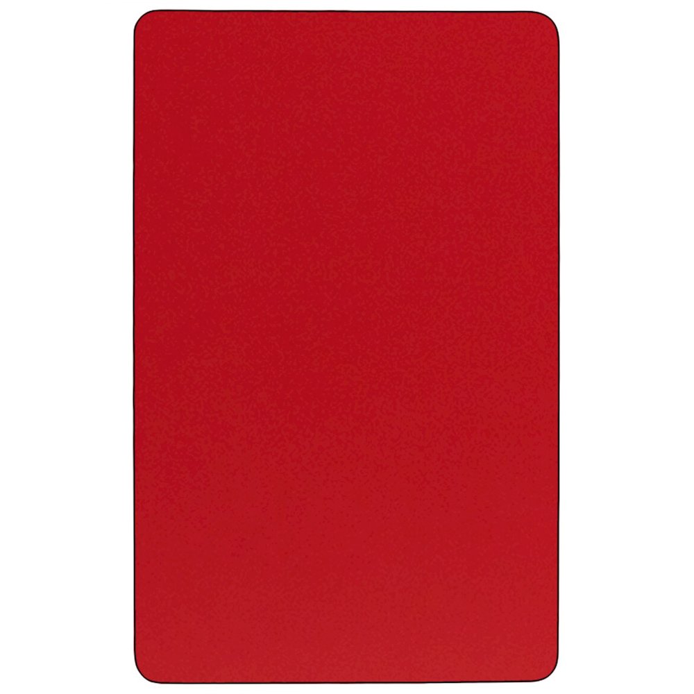 24''W x 60''L Rectangular Red HP Activity Table - Height Adjustable Short Legs