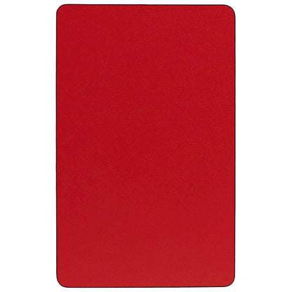 24''W x 60''L Rectangular Red HP Activity Table - Height Adjustable Short Legs
