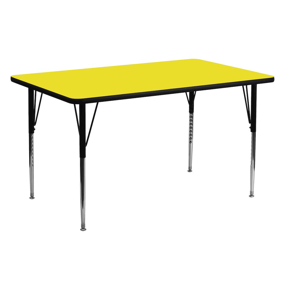 24''W x 60''L Yellow HP Activity Table - Standard Height Adjustable Legs