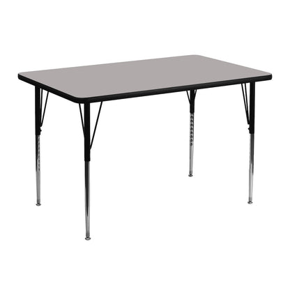 30''W x 48''L Grey HP Activity Table - Standard Height Adjustable Legs