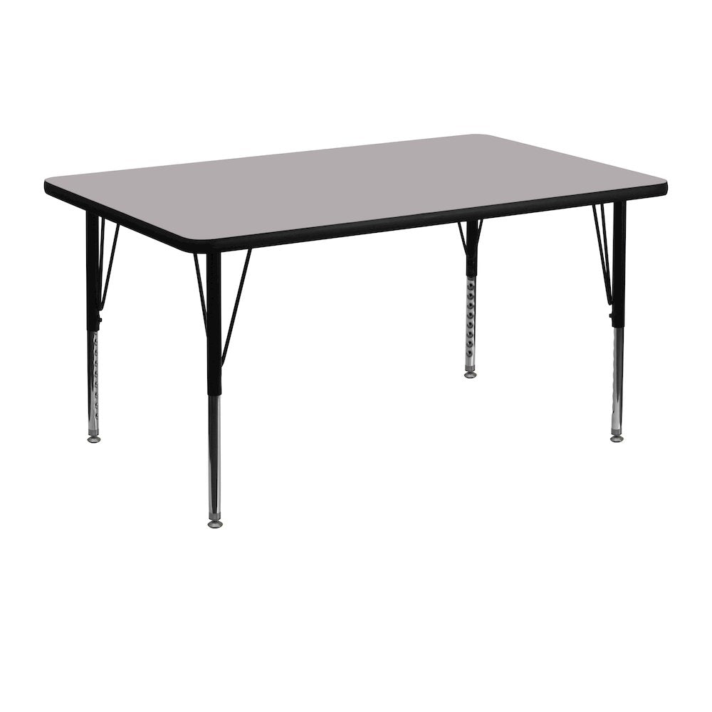 30''W x 48''L Grey Thermal Activity Table - Height Adjustable Short Legs