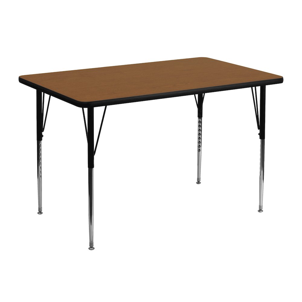 30''W x 48''L Oak HP Activity Table - Standard Height Adjustable Legs