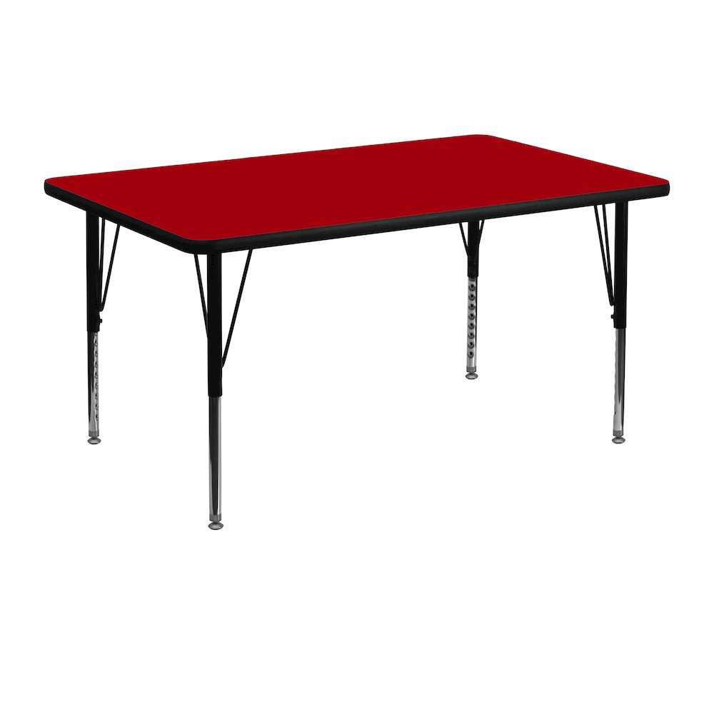30''W x 48''L Red Thermal Activity Table - Height Adjustable Short Legs