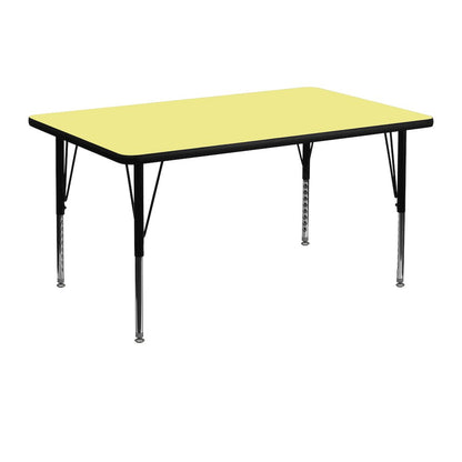 30''W x 48''L Yellow Thermal Activity Table - Height Adjustable Short Legs