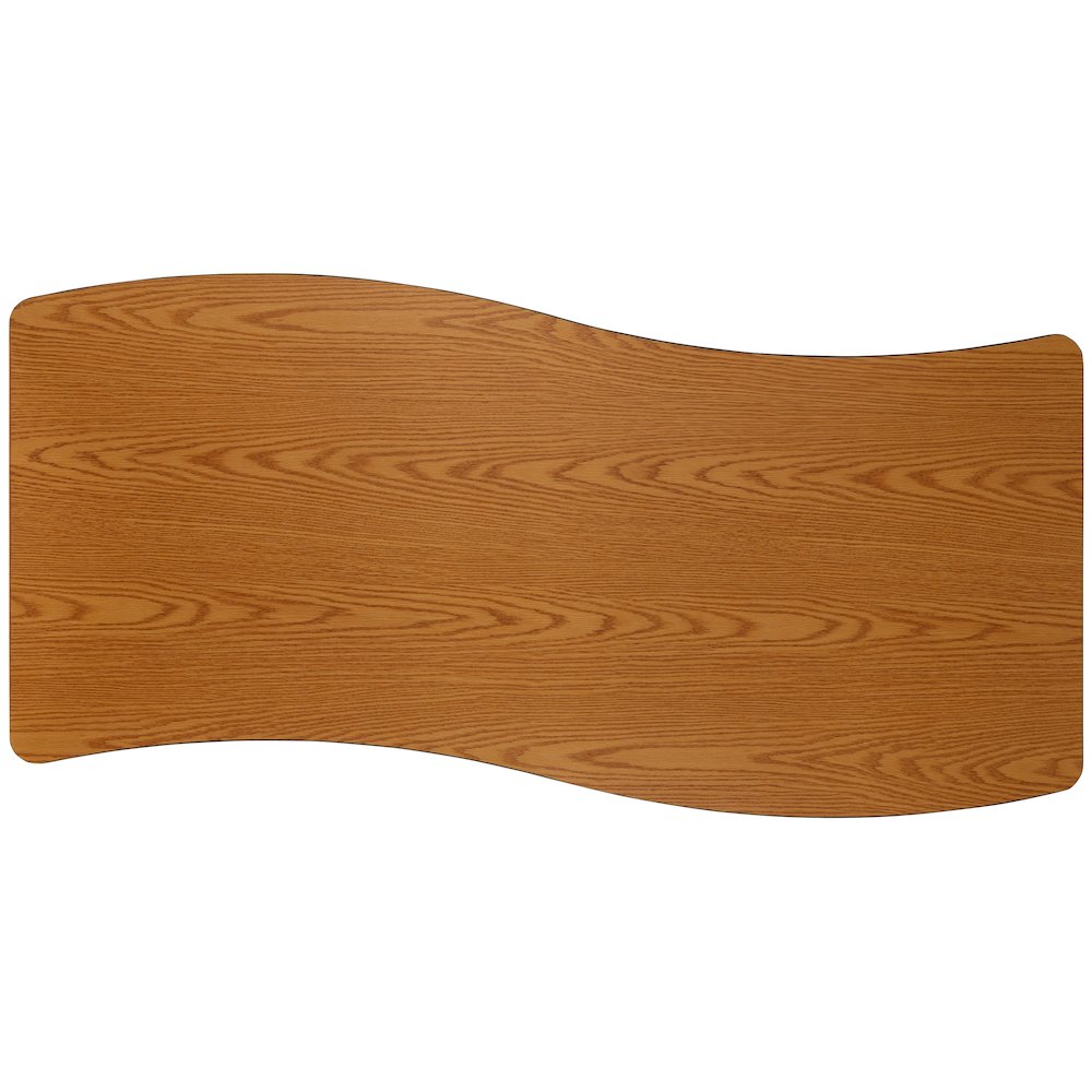 Mobile 26"W x 60"L Rectangle Oak Activity Table - Height Adjust Short Legs