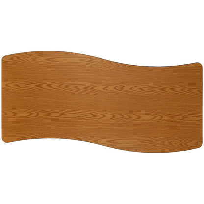 Mobile 26"W x 60"L Rectangle Oak Activity Table - Height Adjust Short Legs