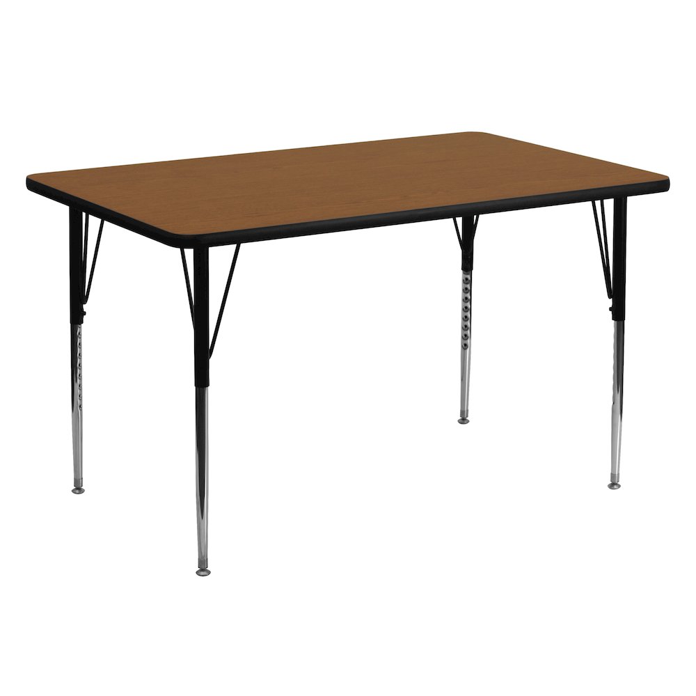 30''W x 60''L Oak HP Activity Table - Standard Height Adjustable Legs