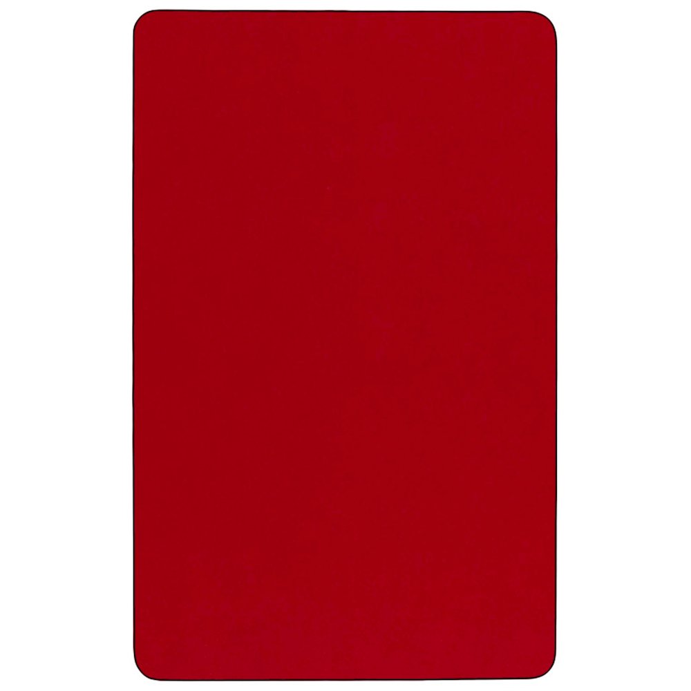 30''W x 60''L Red Thermal Activity Table - Height Adjustable Short Legs