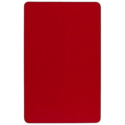 30''W x 60''L Red Thermal Activity Table - Height Adjustable Short Legs