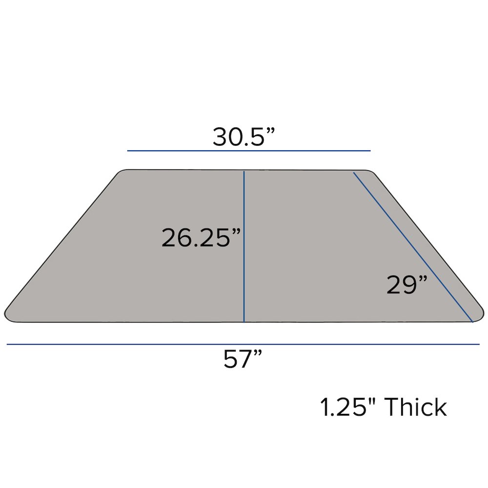 29''W x 57''L Trapezoid Grey HP Activity Table - Standard Height Adjustable Legs
