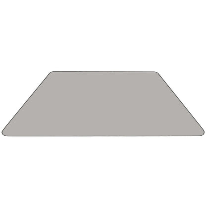 29''W x 57''L Trapezoid Grey HP Activity Table - Standard Height Adjustable Legs