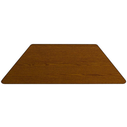 29''W x 57''L Trapezoid Oak HP Activity Table - Standard Height Adjustable Legs