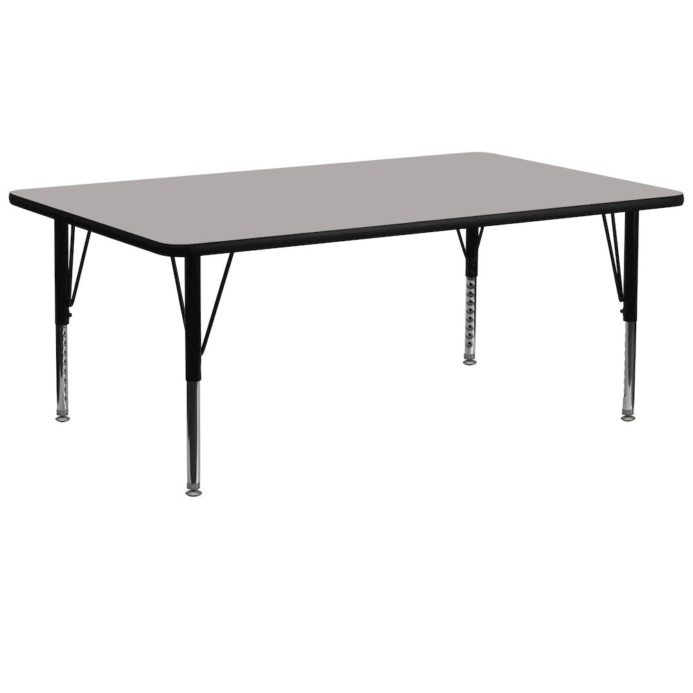 30''W x 72''L Rectangular Grey HP Activity Table - Height Adjustable Short Legs