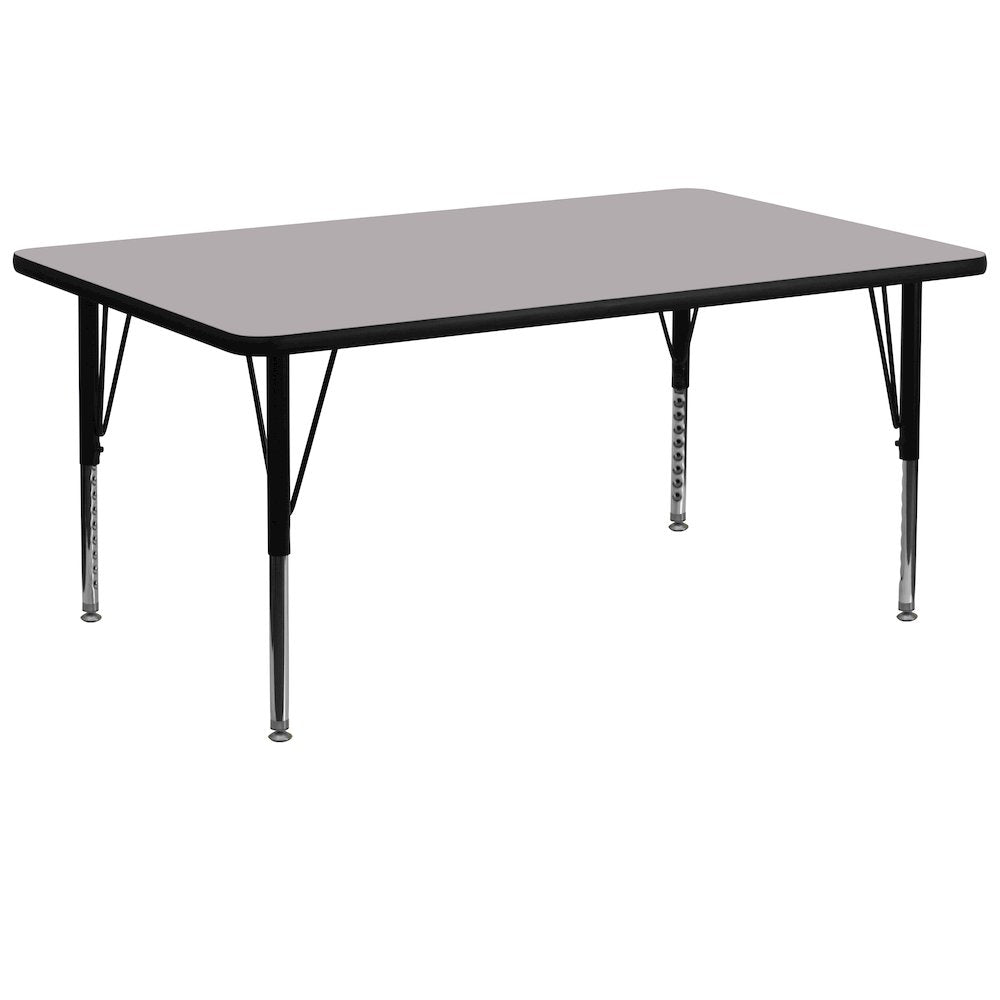 30''W x 72''L Grey Thermal Activity Table - Height Adjustable Short Legs