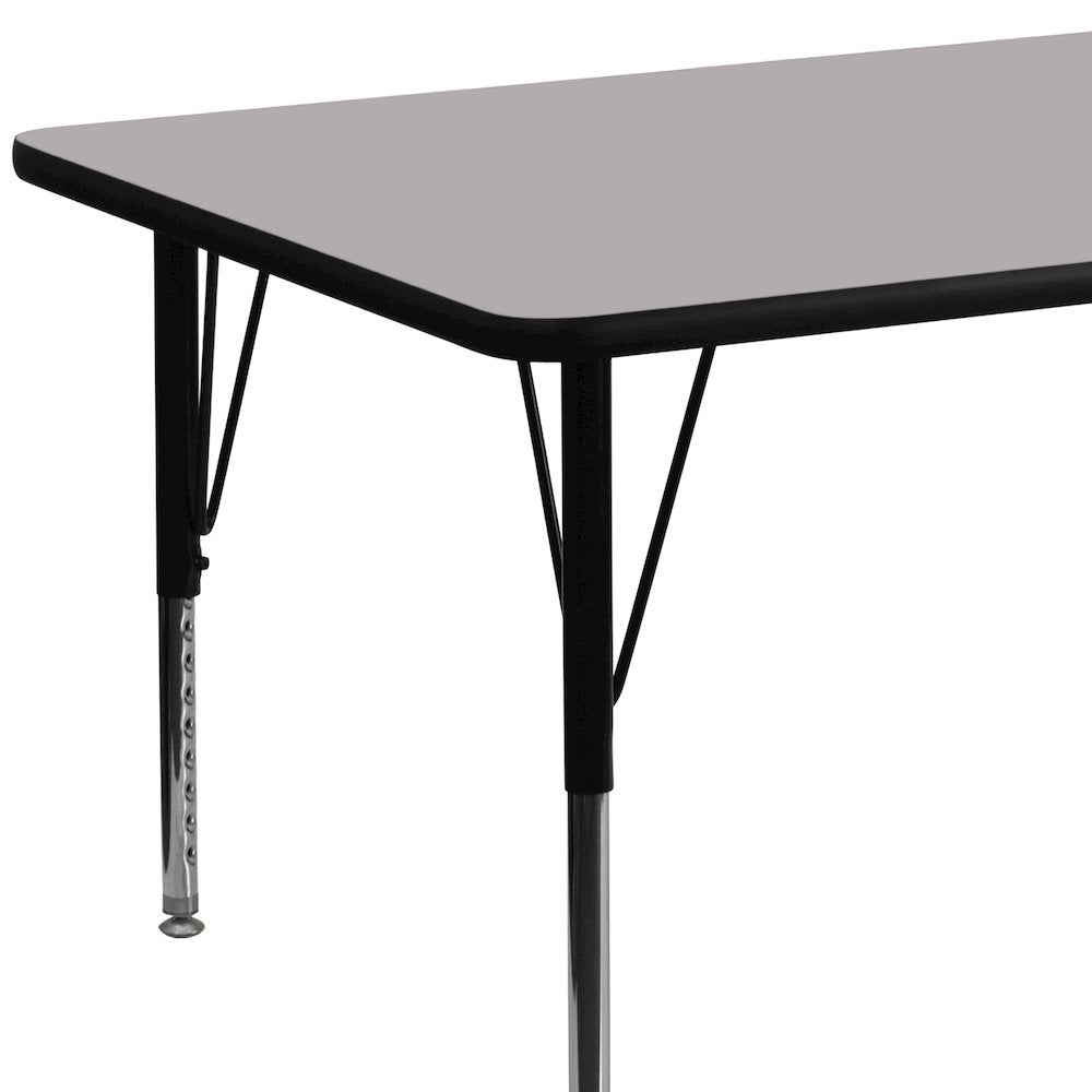 30''W x 72''L Grey Thermal Activity Table - Height Adjustable Short Legs