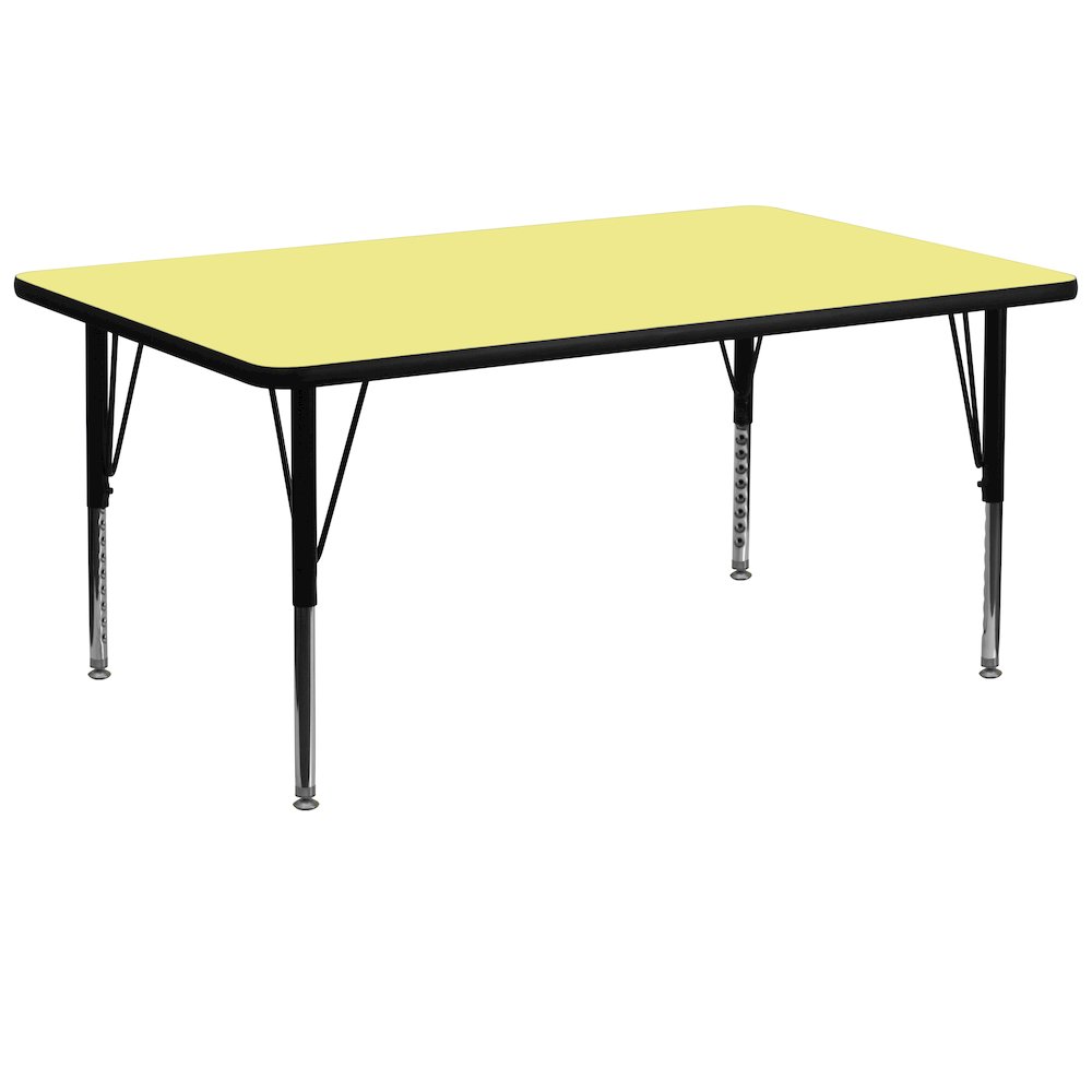 30''W x 72''L Yellow Thermal Activity Table - Height Adjustable Short Legs