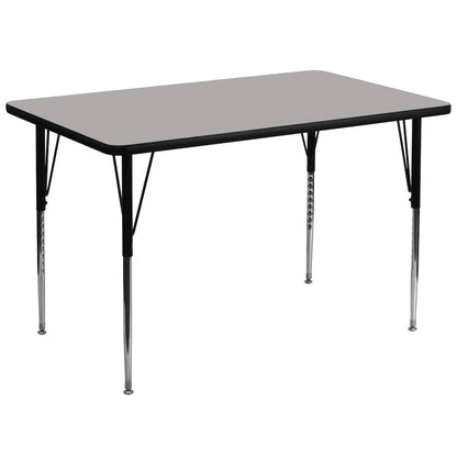 36''W x 72''L Grey HP Activity Table - Standard Height Adjustable Legs