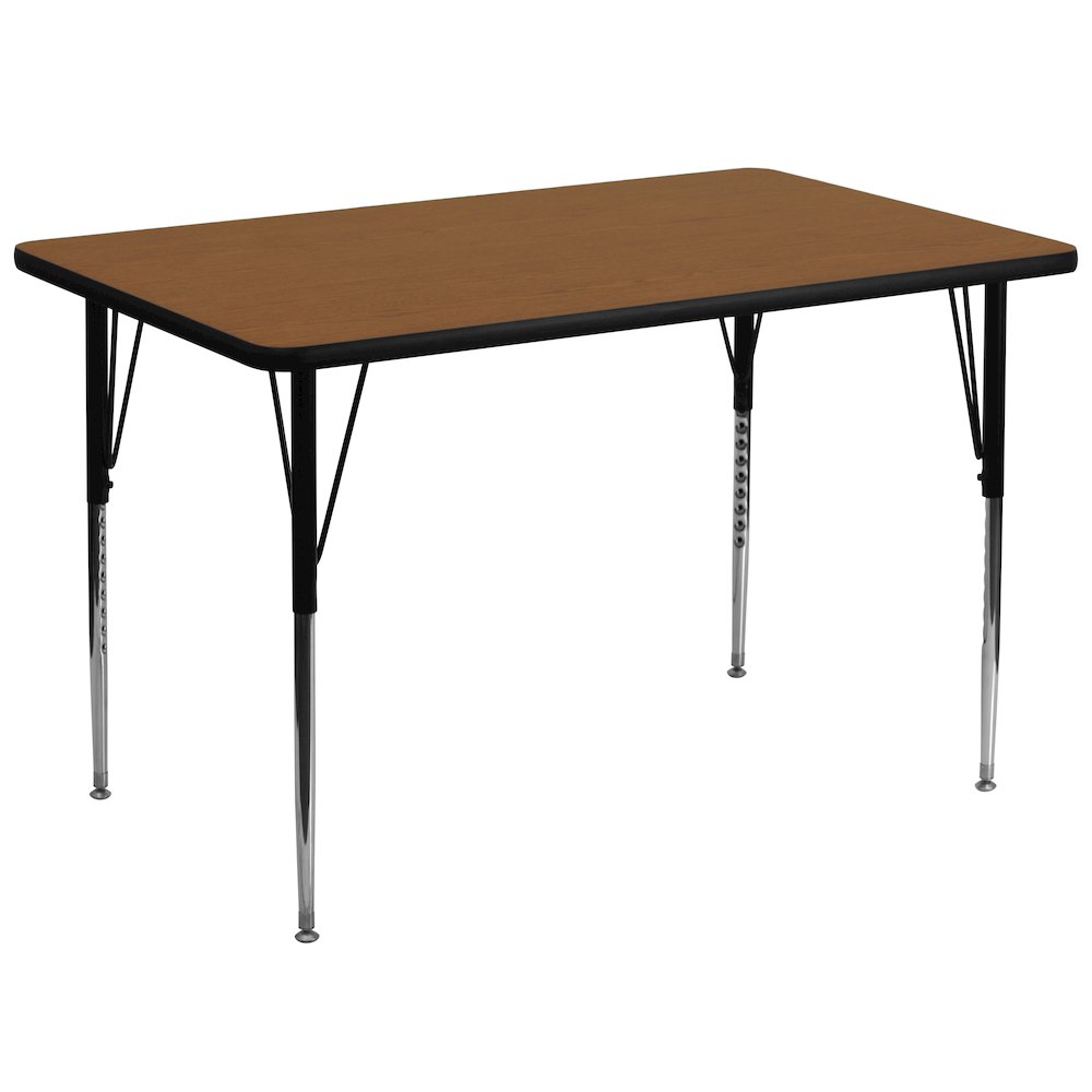 36''W x 72''L Oak HP Activity Table - Standard Height Adjustable Legs