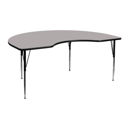 48''W x 72''L Kidney Grey HP Activity Table - Standard Height Adjustable Legs