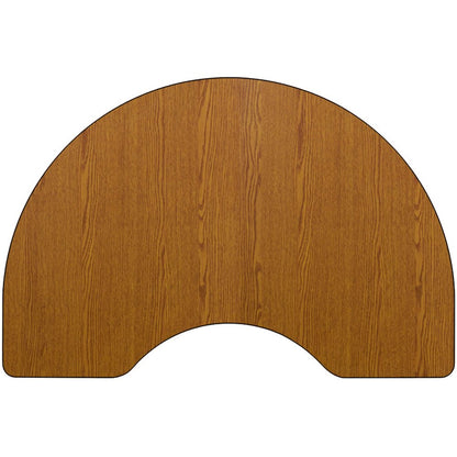 48''W x 72''L Kidney Oak Thermal Activity Table - Height Adjustable Short Legs