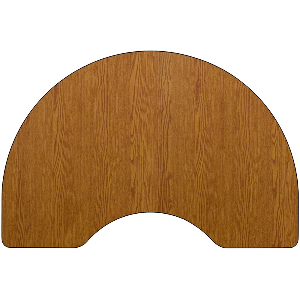 48''W x 96''L Kidney Oak Thermal Activity Table - Height Adjustable Short Legs