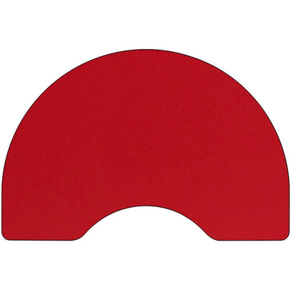 48''W x 96''L Kidney Red HP Activity Table - Height Adjustable Short Legs