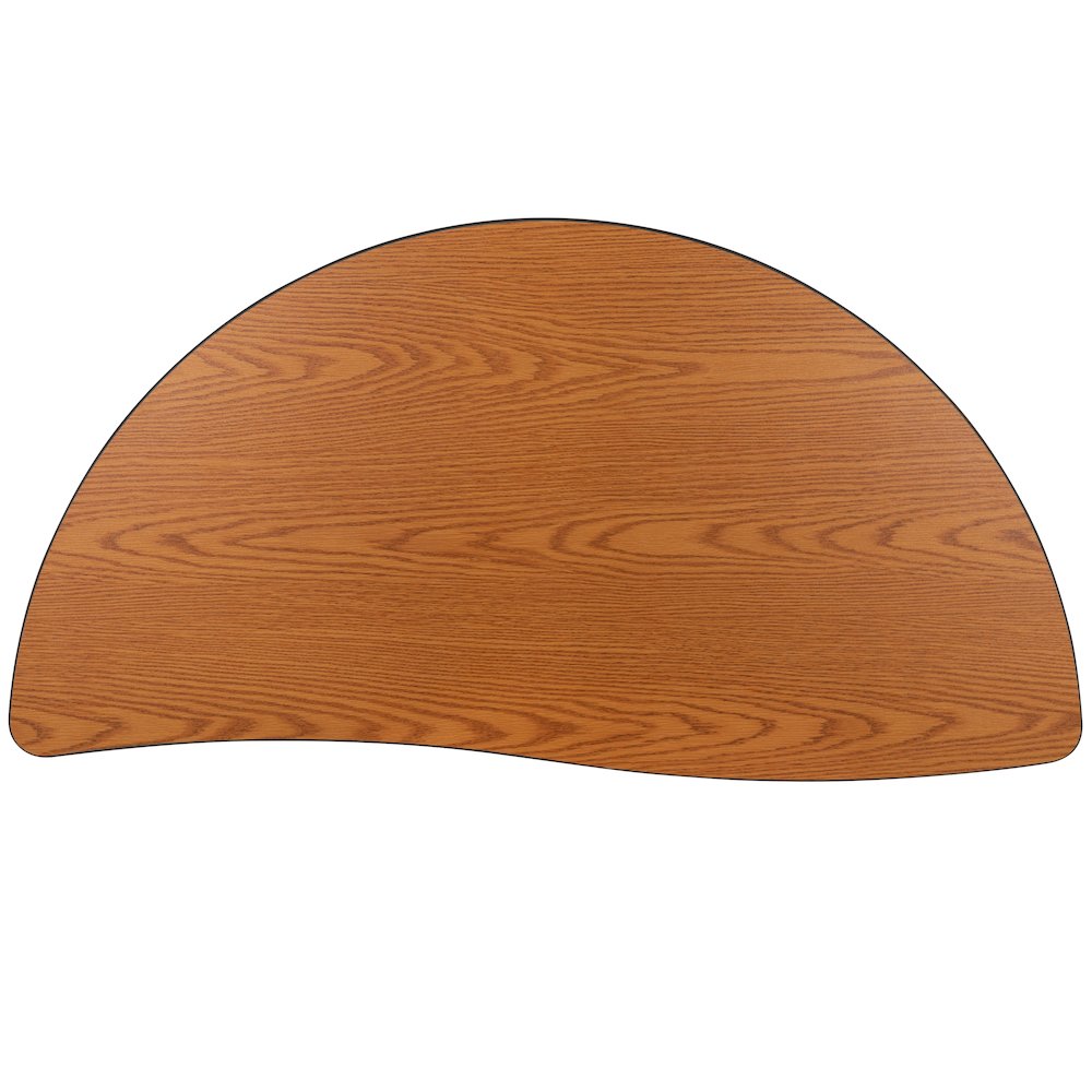 Mobile 47.5" Half Circle Oak Activity Table - Standard Height Legs