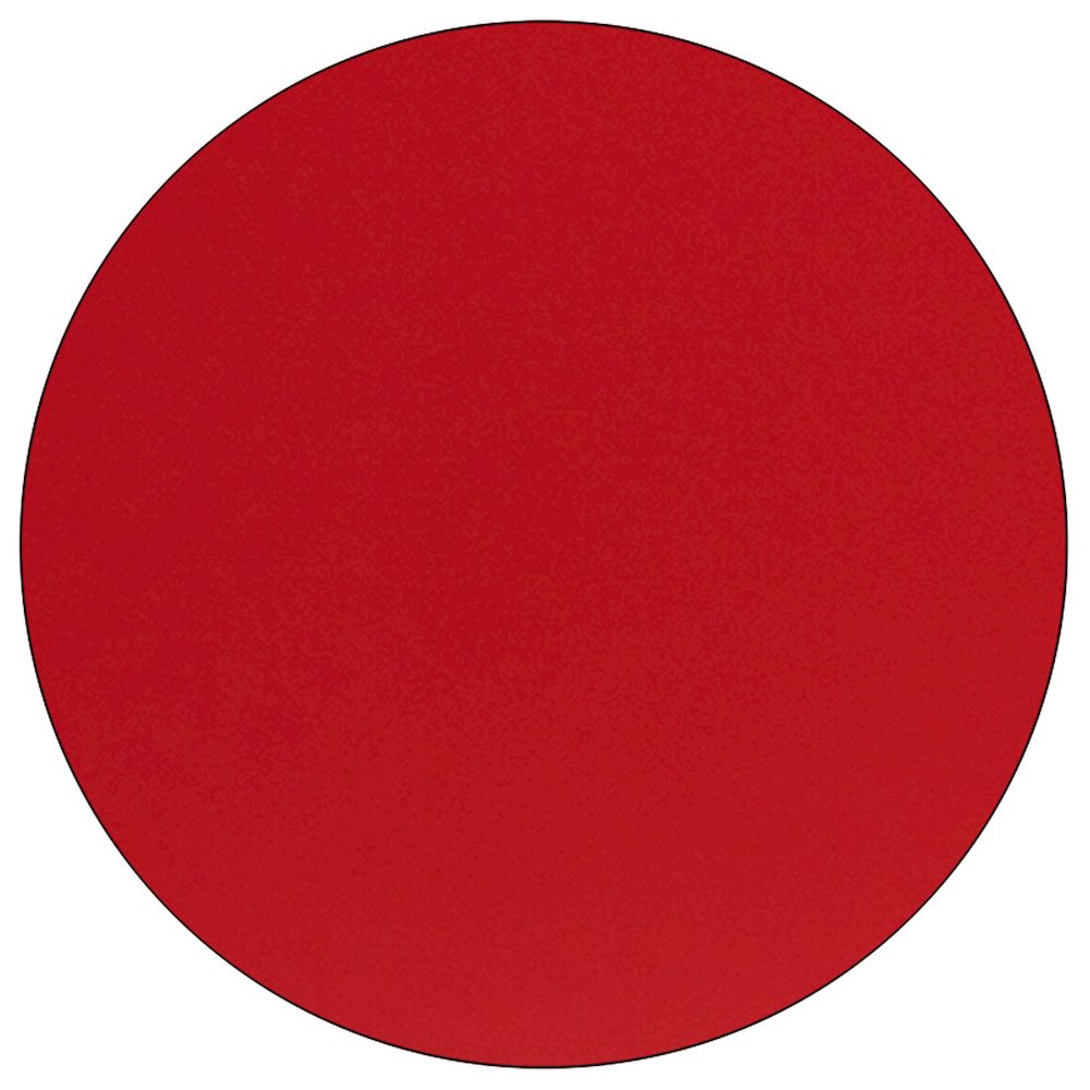 48'' Round Red HP Laminate Activity Table - Standard Height Adjustable Legs