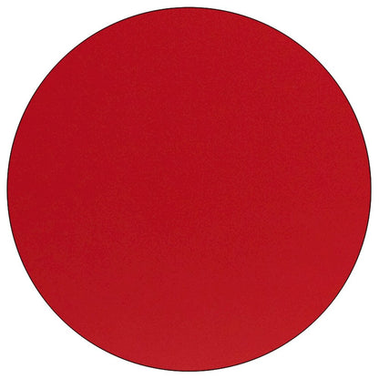 48'' Round Red HP Laminate Activity Table - Standard Height Adjustable Legs