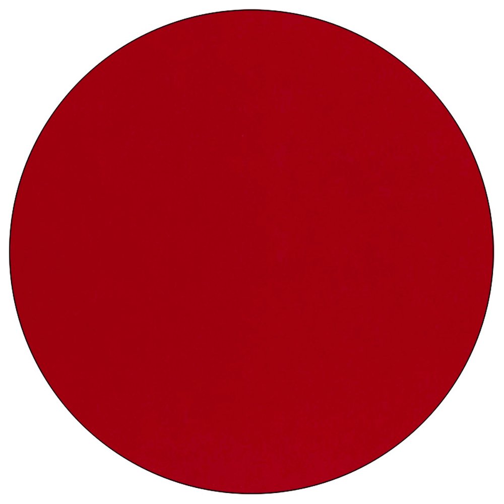 48'' Round Red Thermal Laminate Activity Table - Height Adjustable Short Legs