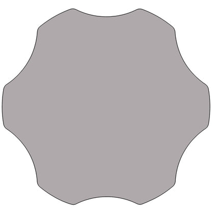 Mobile 60'' Flower Grey Thermal Activity Table - Standard Height Adjustable Legs