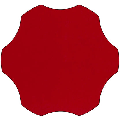 60'' Flower Red Thermal Laminate Activity Table - Height Adjustable Short Legs