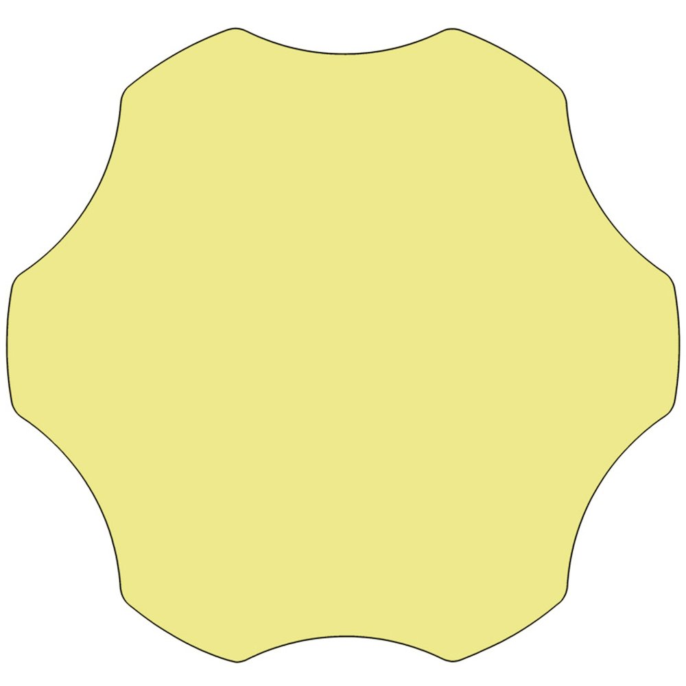 60'' Flower Yellow Thermal Activity Table - Height Adjustable Short Legs