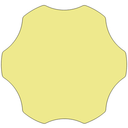 60'' Flower Yellow Thermal Activity Table - Height Adjustable Short Legs