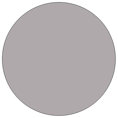 60'' Round Grey Thermal Laminate Activity Table - Height Adjustable Short Legs