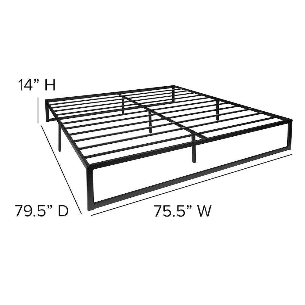 14 in Metal Platform Bed Frame - (King)