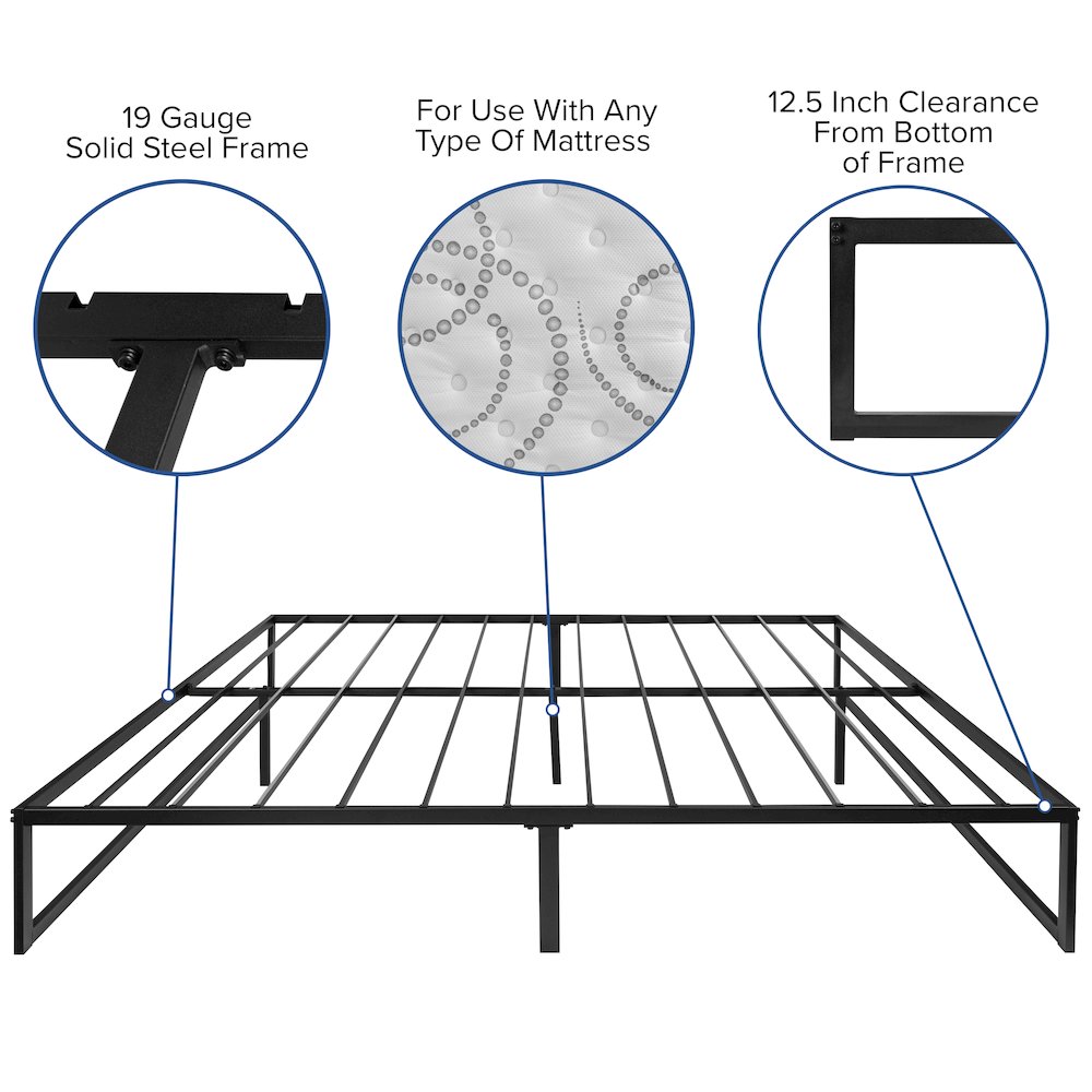 14 in Metal Platform Bed Frame - (King)