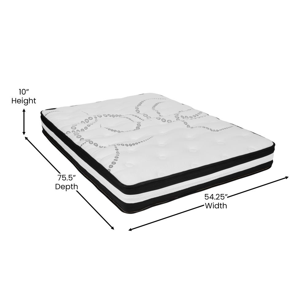 14 in Metal Platform Bed Frame and 2 in Cool Gel Memory Foam Topper - Full