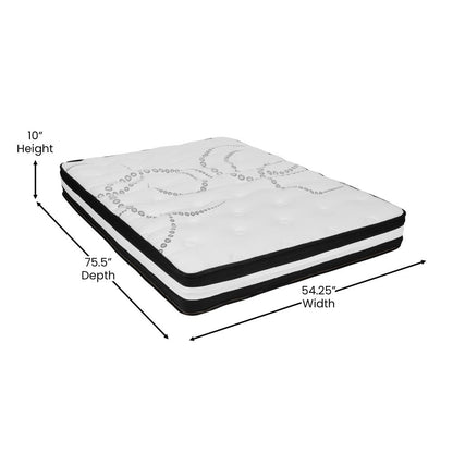 14 in Metal Platform Bed Frame and 2 in Cool Gel Memory Foam Topper - Full