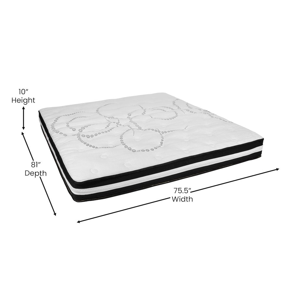 14 in Metal Platform Bed Frame and 2 in Cool Gel Memory Foam Topper - King