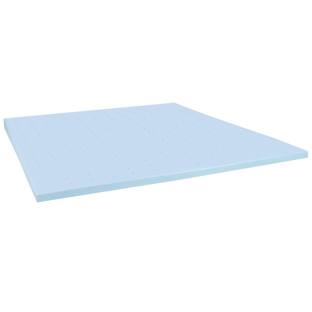 14 in Metal Platform Bed Frame and 2 in Cool Gel Memory Foam Topper - King