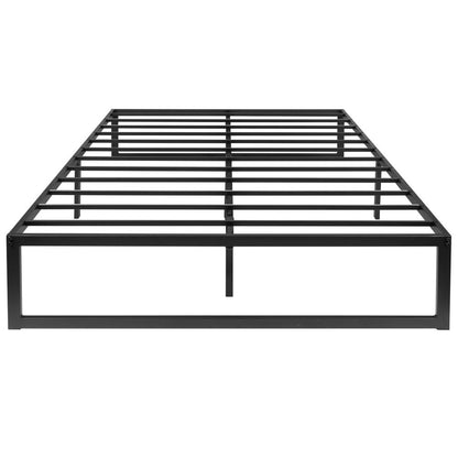 14 in Metal Platform Bed Frame and 3 in Cool Gel Memory Foam Topper - Full