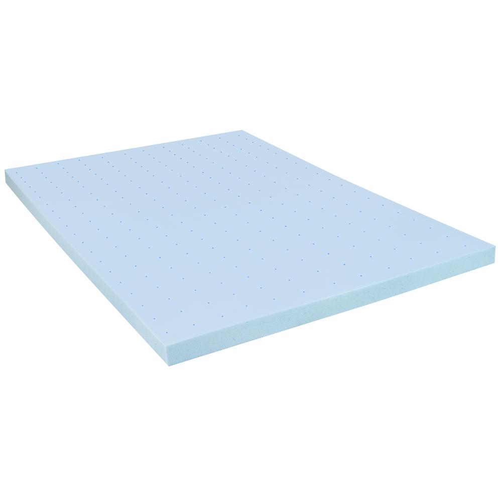 14 in Metal Platform Bed Frame and 3 in Cool Gel Memory Foam Topper - Full
