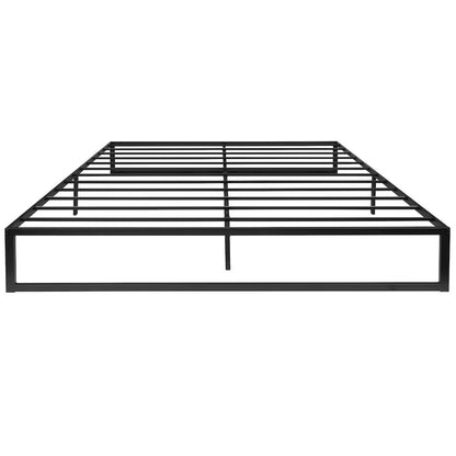 14 in Metal Platform Bed Frame and 3 in Cool Gel Memory Foam Topper - King