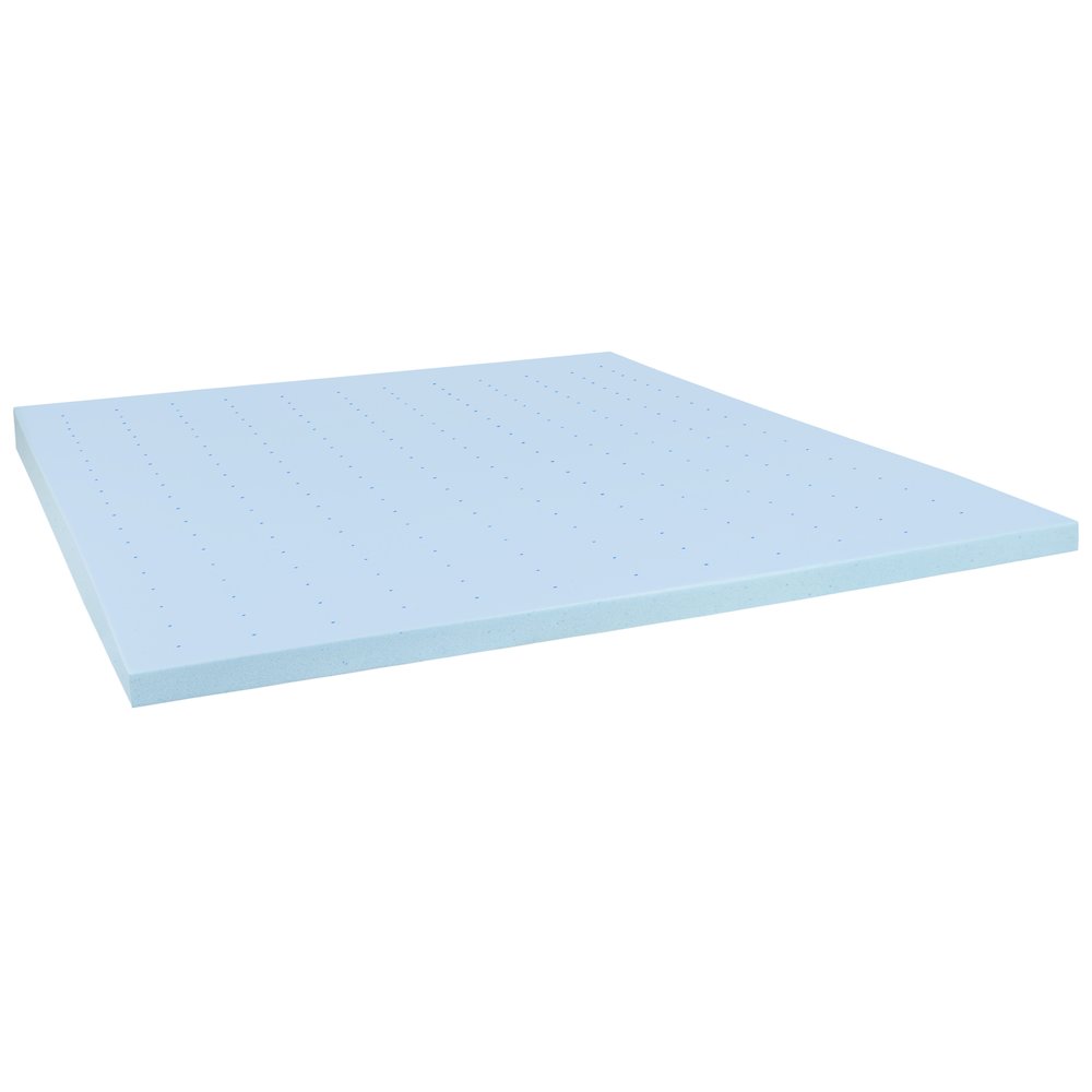14 in Metal Platform Bed Frame and 3 in Cool Gel Memory Foam Topper - King