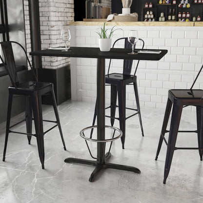 24'' x 42'' Black Table Top with 23.5'' x 29.5'' Bar Height