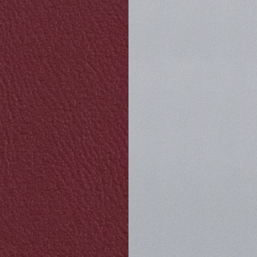 Silver Slat Back Metal Restaurant Chair - Burgundy Vinyl Seat