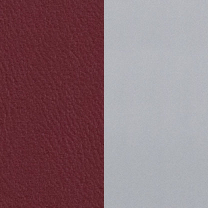 Silver Slat Back Metal Restaurant Chair - Burgundy Vinyl Seat