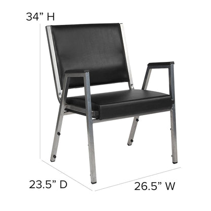 1000 lb. Rated Black Antimicrobial Vinyl Bariatric Medical Reception Arm Chair