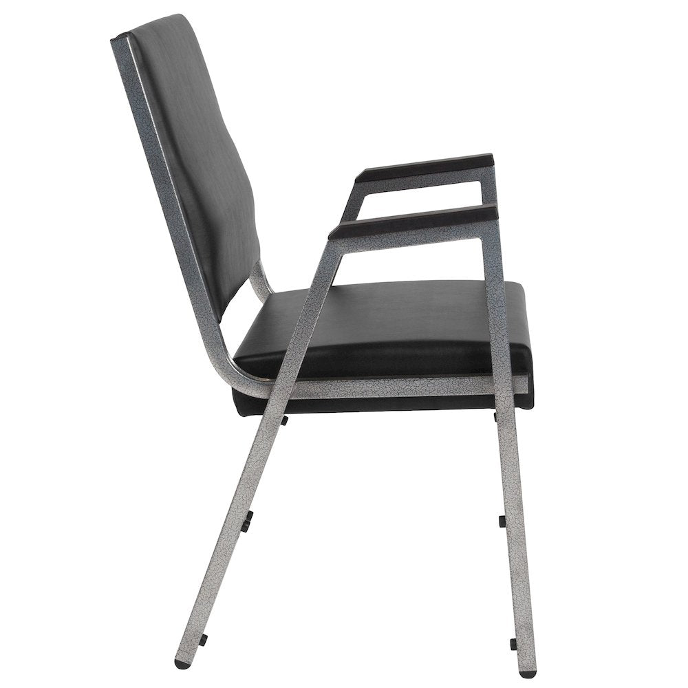 1000 lb. Rated Black Antimicrobial Vinyl Bariatric Medical Reception Arm Chair